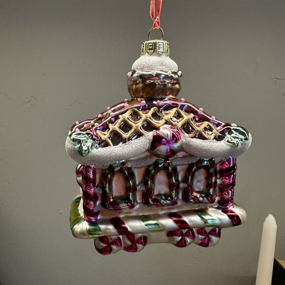 Fitz And Floyd Candylane Train Caboose Glass Christmas Ornament - Picture 1 of 9